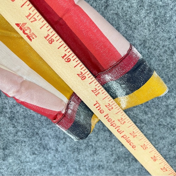 EXPRESS Portofino Striped Shimmer Button Up Blouse Vneck Collar Size Medium NWT - Picture 10 of 12